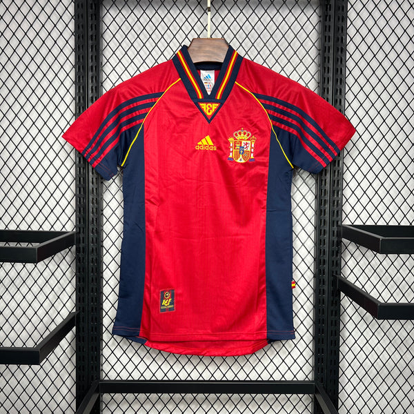 Spain 1998 Home Retro Football Jersey